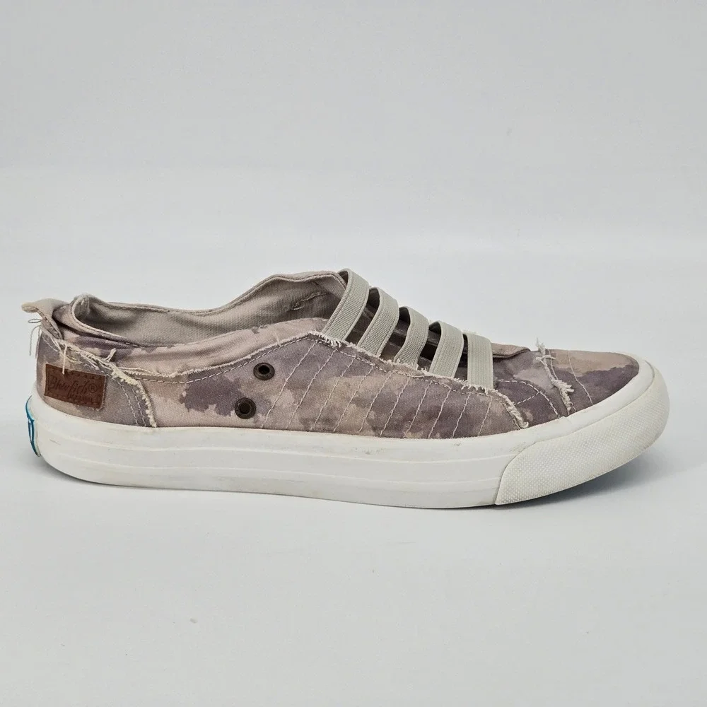 Blowfish Malibu Marley Grey Camo Distressed Slip On Sneaker Canvas Shoes 7